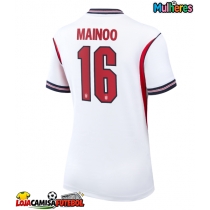 Camisa de Futebol Inglaterra Kobbie Mainoo #16 Equipamento Principal Mulheres Mundo 2026 Manga Curta